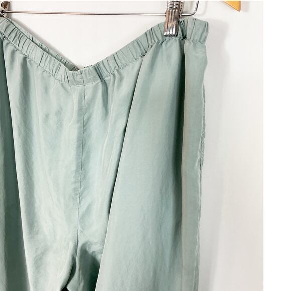 Soft Surroundings Womens Silk Pull On Pants Blue Drawstring XL Petite - Picture 4 of 5